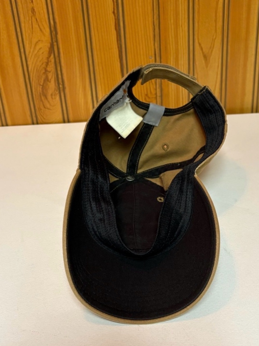 Carhartt Khaki Brown Dad Cap with White Embroidered Logo - Picture 4 of 5